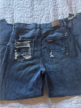 American Eagle Outfitters Straight-Leg Jeans in Dark Blue Denim